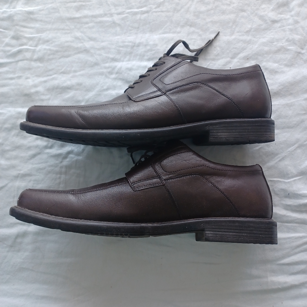 JOHNSTON & MURPHY SHEEPSKIN  BROWN DRESS LACE UP SHOE  13M FITS LIKE 12M - Picture 5 of 14